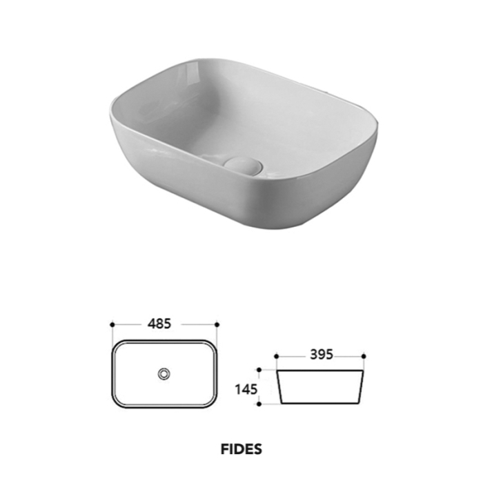 Lavoar pe blat Fluminia, Fides, dreptunghiular, 48.5 x 39.5 cm, alb [7]