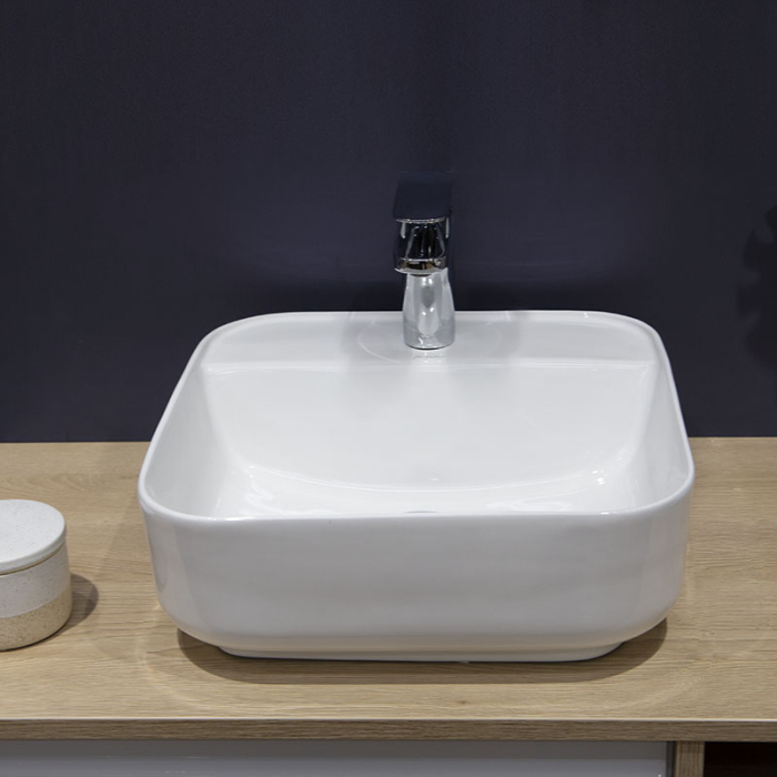 Lavoar pe blat, Fluminia, Juno-38, pătrat, 38,5 x 38,5 cm, alb [4]