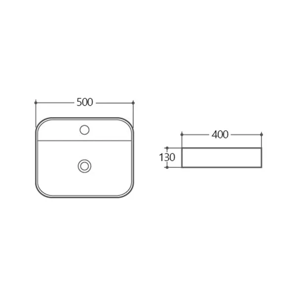 Lavoar pe blat Fluminia Juno negru 50 cm [2]