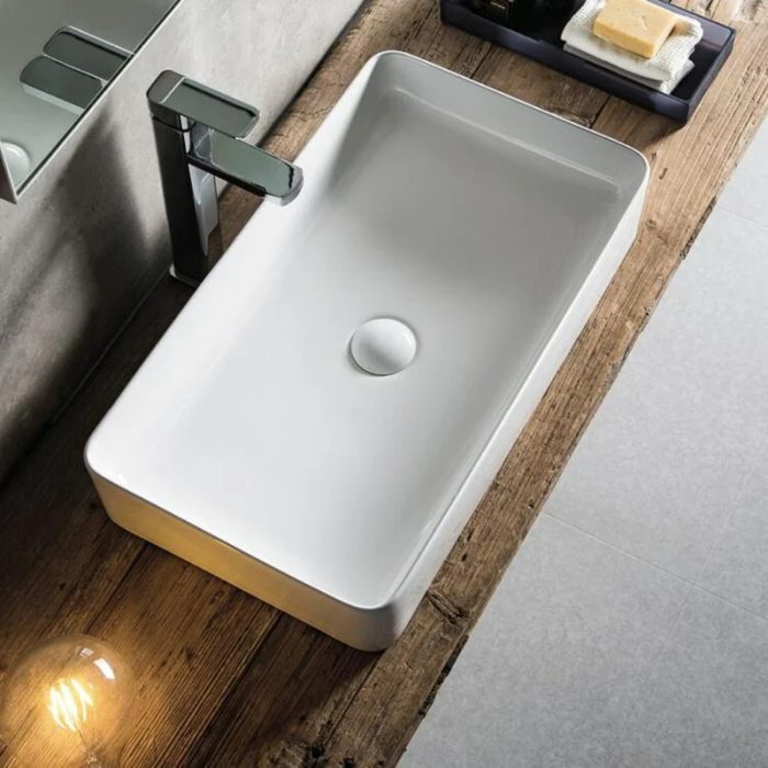 Lavoar pe blat Fluminia, Lena 50, dreptunghiular, 50 x 34 cm, alb [3]