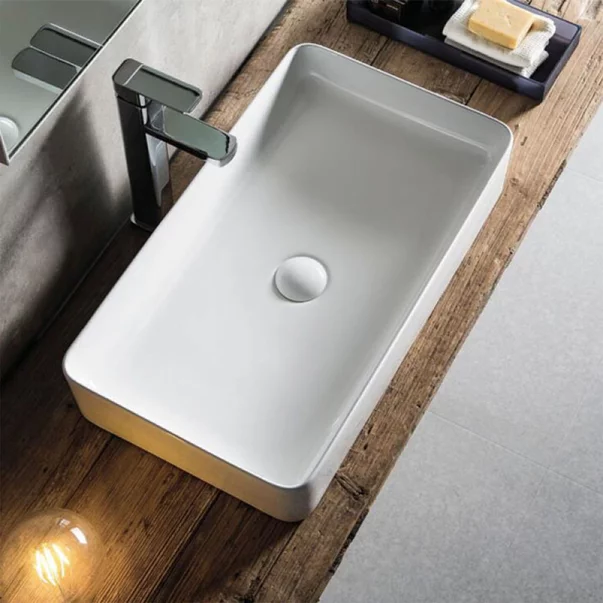 Lavoar pe blat Fluminia Lena alb 60 cm [1]