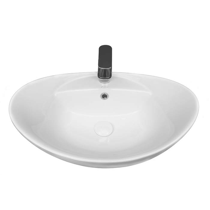 Lavoar pe blat Fluminia, Loira New, oval, 59 x 39 cm, alb [9]