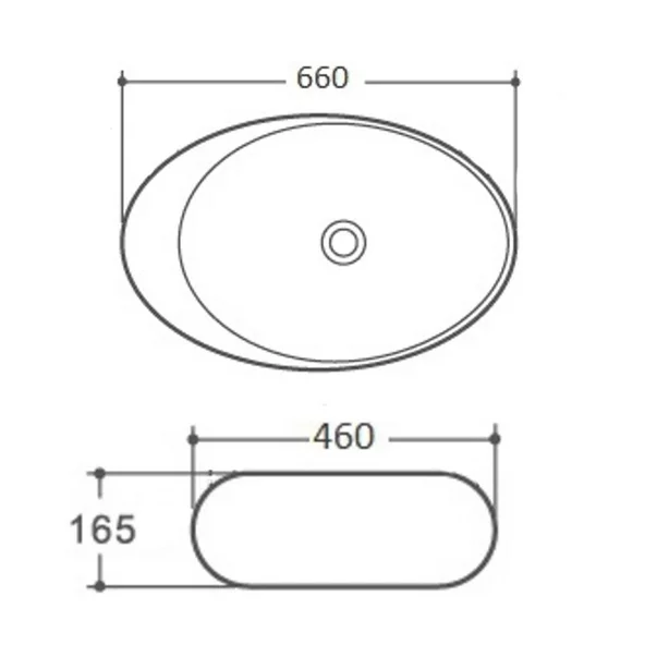 Lavoar pe blat Fluminia Maxi Egg alb 66 cm [2]