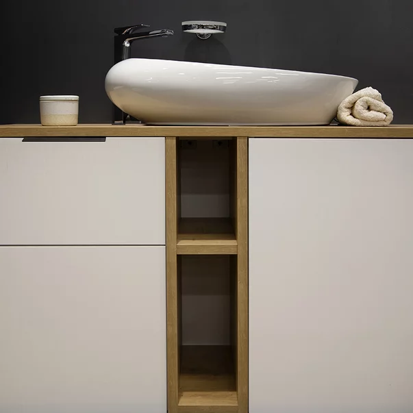 Lavoar pe blat Fluminia Maxi Egg alb 66 cm [3]