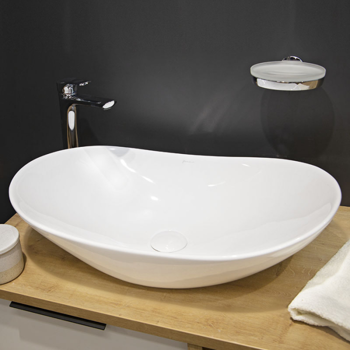 Lavoar pe blat Fluminia, My Pleasure, oval, 63.5 x 37.5 cm, alb [5]