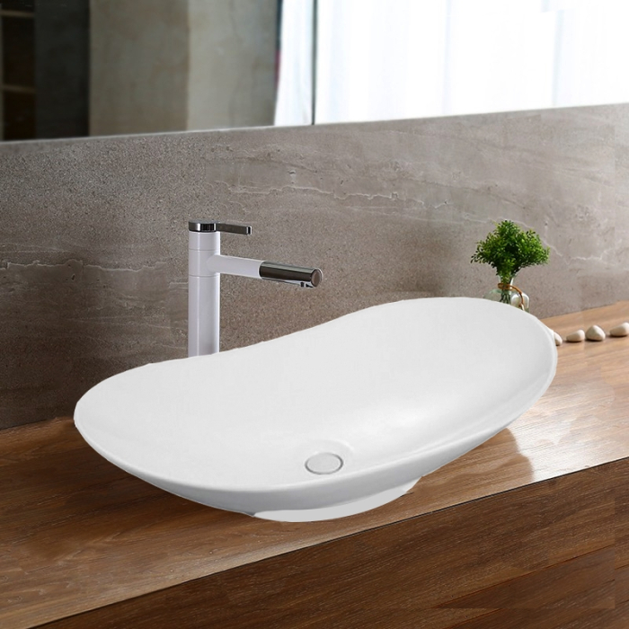 Lavoar pe blat Fluminia, My Pleasure, oval, 63.5 x 37.5 cm, alb [10]