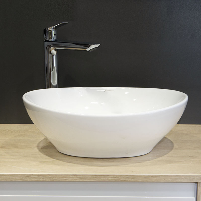 Lavoar pe blat Fluminia, Rio, oval, 41 x 33 cm, alb [4]