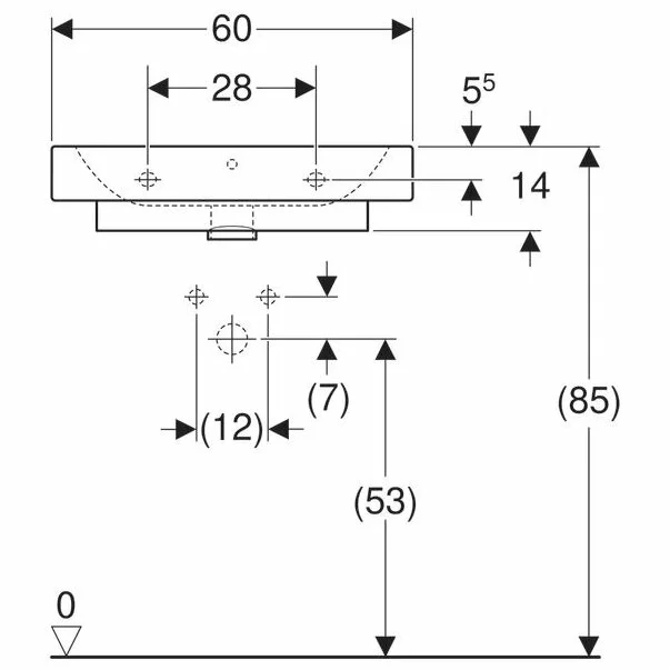 Lavoar pe blat Geberit Icon 60 cm [5]