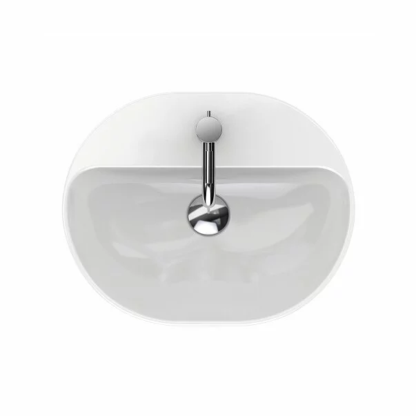 Lavoar pe blat Geberit Variform eliptic cu preaplin 50x40 cm [4]