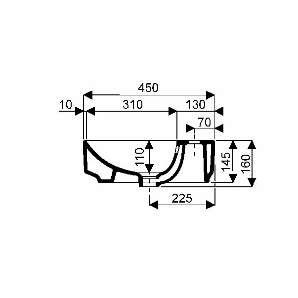 Lavoar pe blat Geberit Variform eliptic cu preaplin 60x45 cm [3]