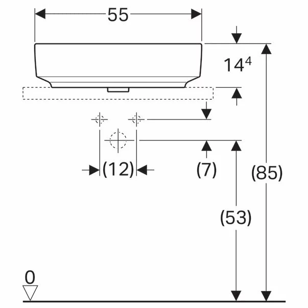 Lavoar pe blat Geberit Variform eliptic fara preaplin 55x40 cm [2]