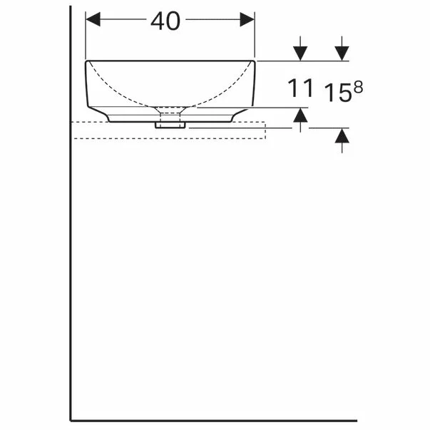 Lavoar pe blat Geberit Variform eliptic fara preaplin 55x40 cm [3]
