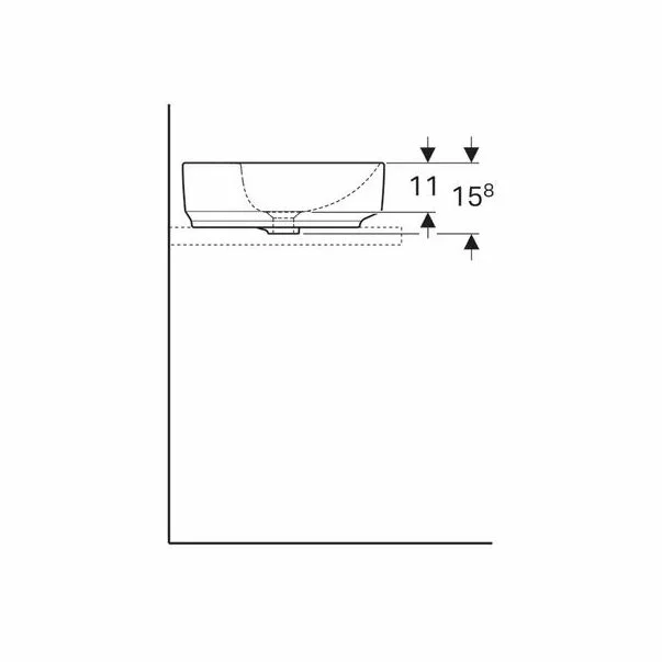 Lavoar pe blat Geberit Variform rotund cu preaplin 45 cm [4]