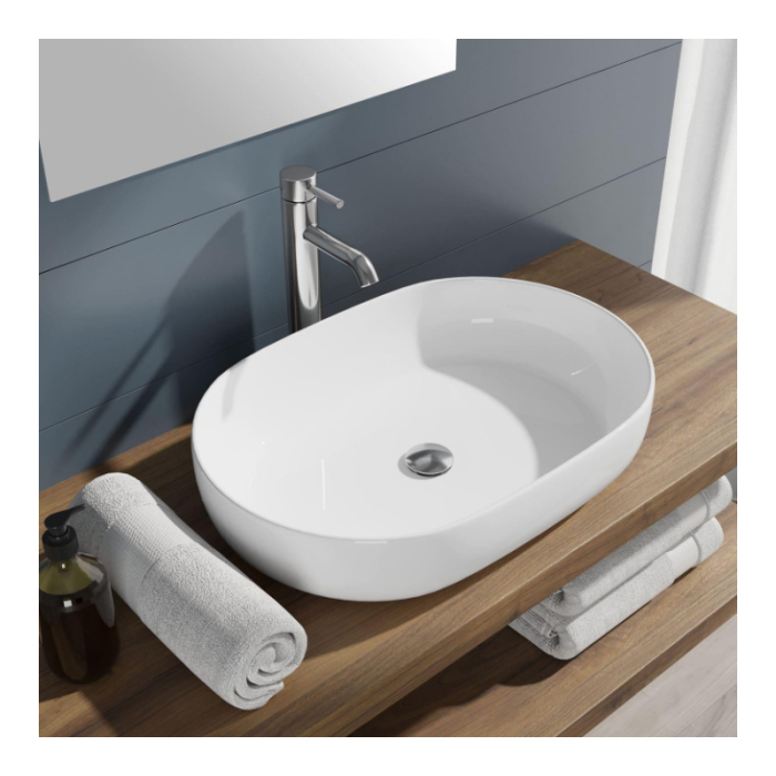 Lavoar pe blat, Hatria, Happy Hour 12:00 S, oval, 57 cm, alb [2]