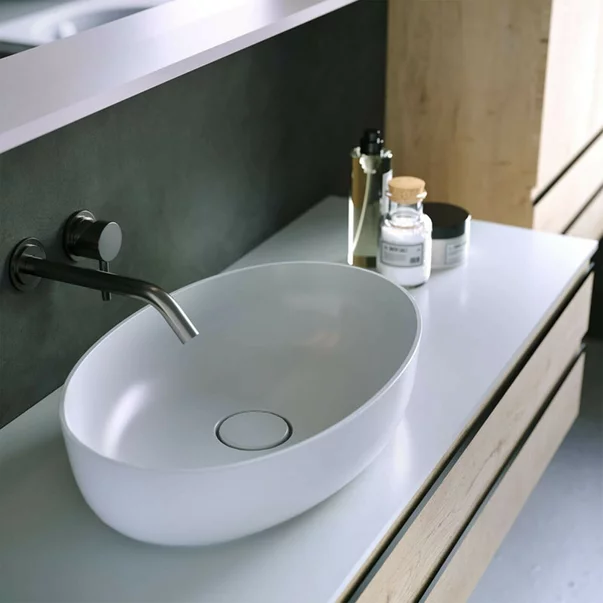 Lavoar pe blat KolpaSan Alexis 55 cm alb [2]