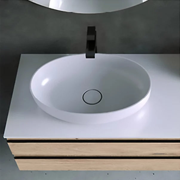 Lavoar pe blat KolpaSan Alexis 55 cm alb [4]