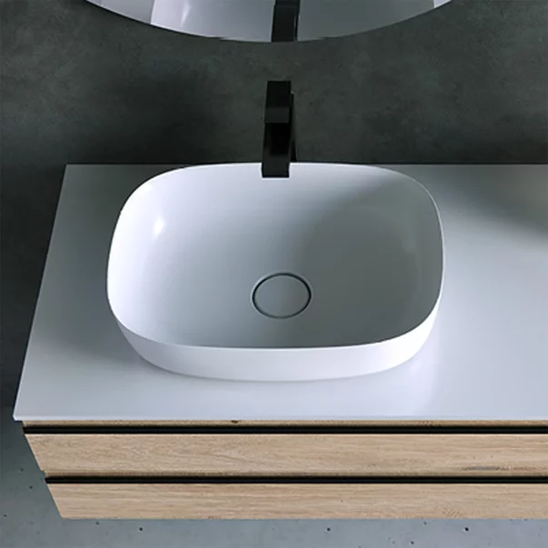 Lavoar pe blat KolpaSan Alexis alb 50 cm [2]