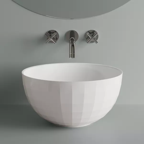 Lavoar pe blat Marmite Lima alb 42 cm [2]