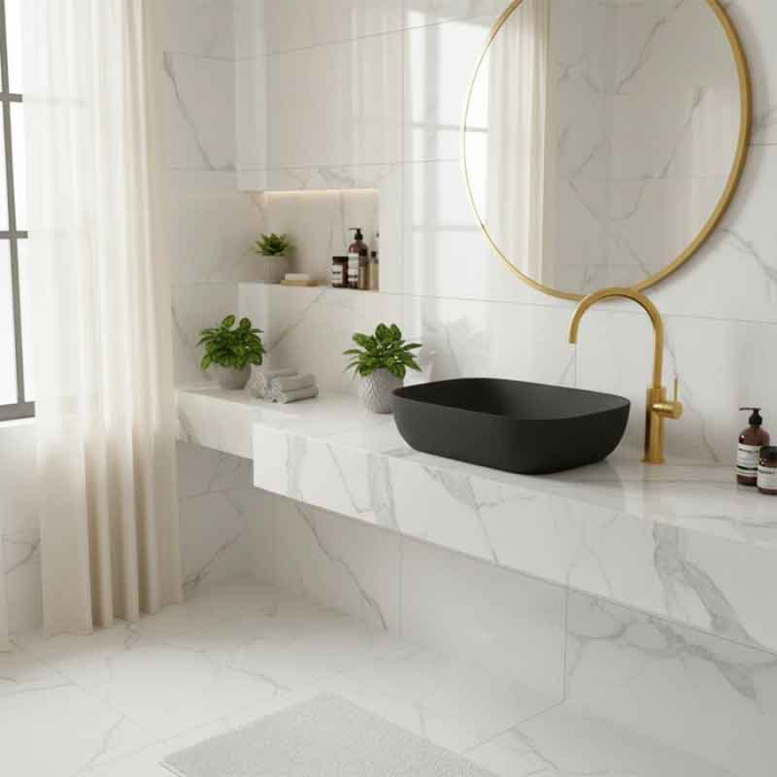 Lavoar pe blat Spectrum, Gineta Black, dreptunghiular rotunjit, negru mat [4]