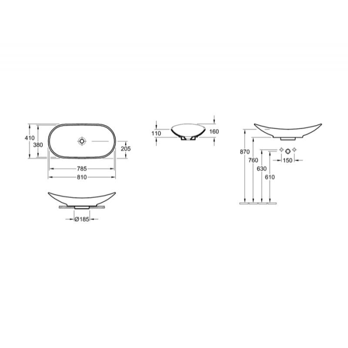 Lavoar pe blat Villeroy & Boch, My Nature, CeramicPlus, 81 cm, alb [2]