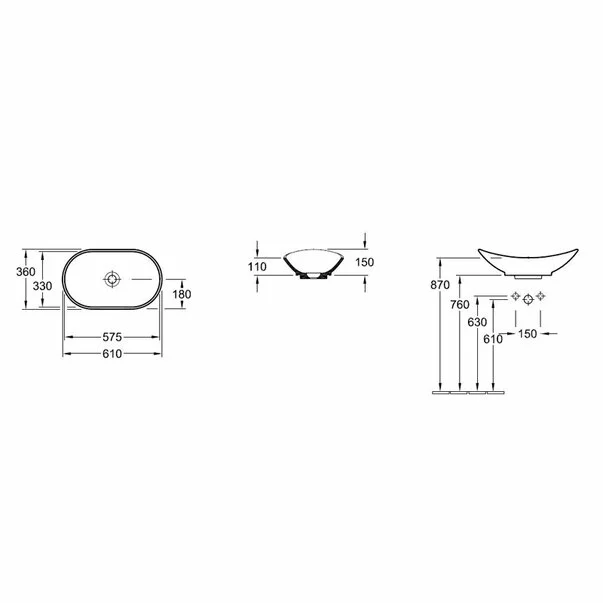Lavoar pe blat Villeroy&Boch My Nature oval 61 cm [2]