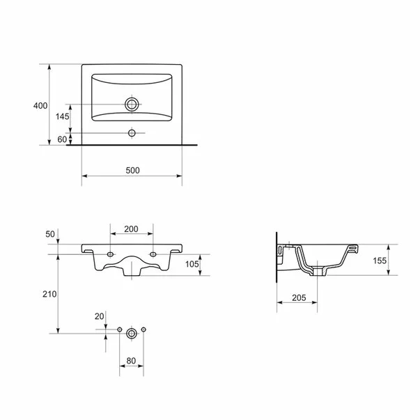 Lavoar pe mobilier Cersanit Como 50x40 cm [3]