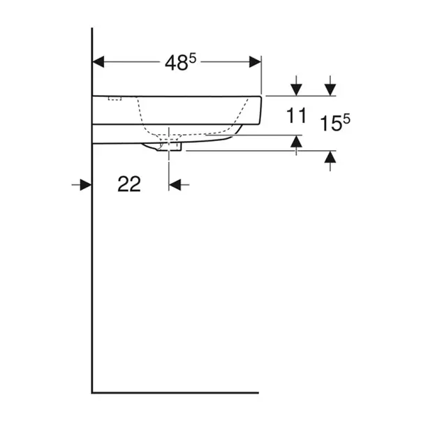 Lavoar pe mobilier Geberit Modo alb lucios 60 cm [7]