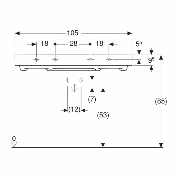 Lavoar pe mobilier Geberit One cu scurgere speciala 105 cm alb [3]