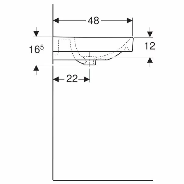 Lavoar pe mobilier Geberit Smyle Square 60 cm [2]