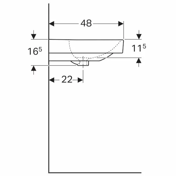 Lavoar pe mobilier Geberit Smyle Square 75 cm [3]