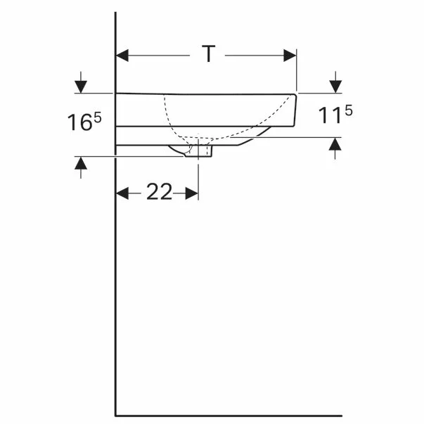 Lavoar pe mobilier Geberit Smyle Square 90 cm cu orificiu baterie [4]