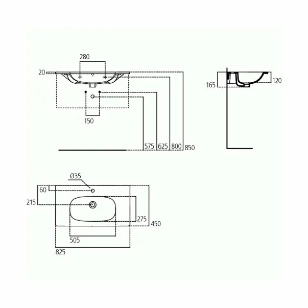 Lavoar pe mobilier Ideal Standard Tesi 82x45 cm [2]