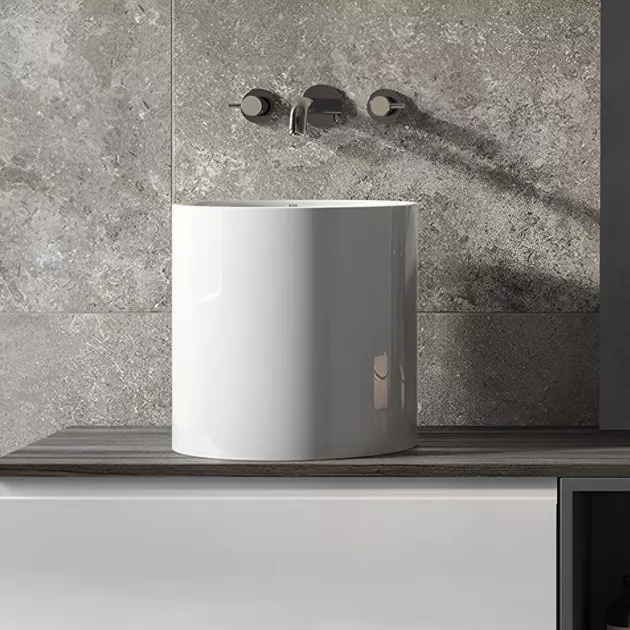 Lavoar Rak Ceramics Petit, pe blat, 36 cm, alb, PETCT13400AWHA [2]