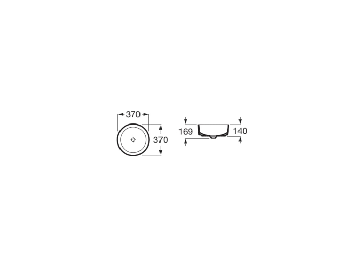 Lavoar Roca A327523640, 370 mm, 140 mm, 1 cuve, suprafata antiaderent, pe blat, fara nr orificii baterie, Antracit [2]