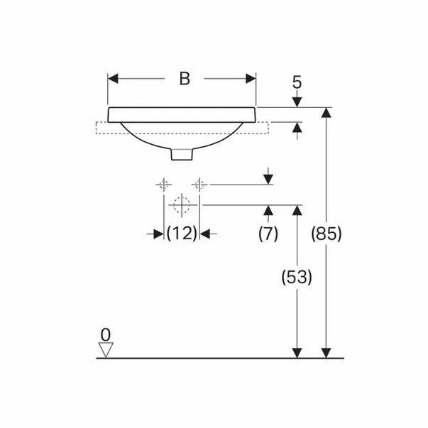 Lavoar semiincastrat Geberit Variform oval cu preaplin 50x40 cm [2]