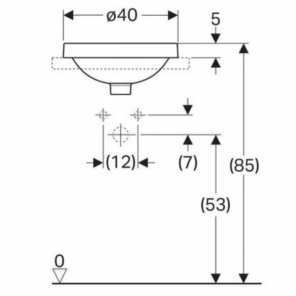 Lavoar semiincastrat Geberit Variform rotund cu preaplin 40 cm [5]