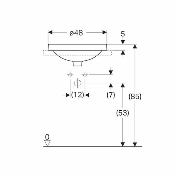 Lavoar semiincastrat Geberit Variform rotund cu preaplin 48 cm [2]