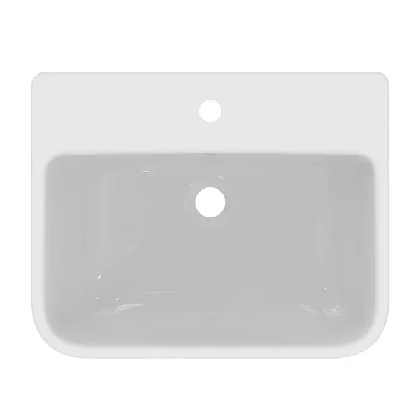 Lavoar semiincastrat Ideal Standard i.life B alb lucios 55 cm cu orificiu baterie si preaplin [5]