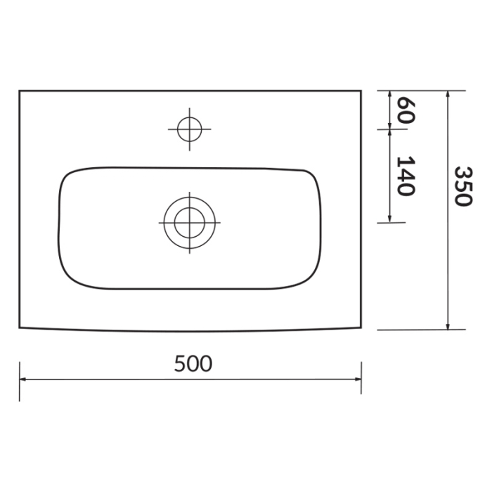 Lavoar slim pentru mobilier, Cersanit, Moduo, 50 x 35 cm, alb [2]