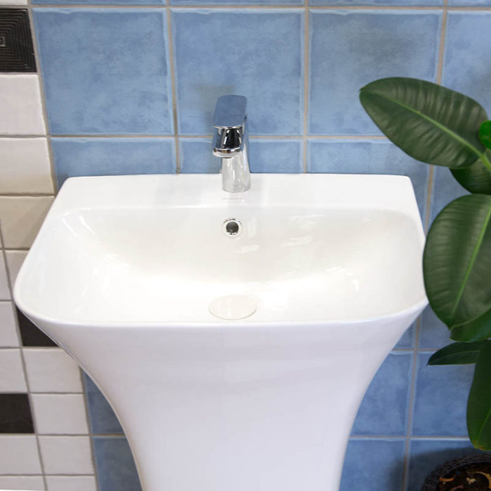 Lavoar stativ, Fluminia, Aramis 55, back-to-wall, alb [4]