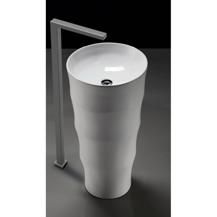 Lavoar stativ, Fluminia, Novicia, rotund, alb [4]