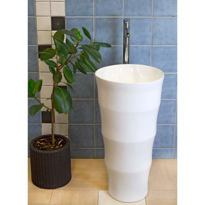 Lavoar stativ, Fluminia, Novicia, rotund, alb [7]