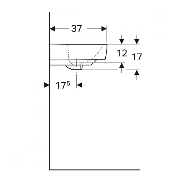 Lavoar suspendat Geberit Selnova Compact alb cu orificiu baterie [4]