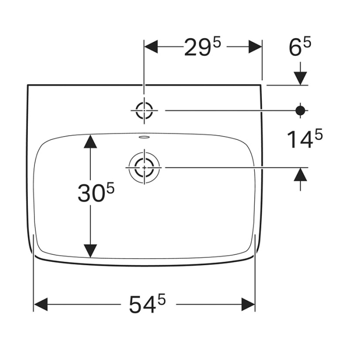 Lavoar suspendat, Geberit, Selnova Square, 60 cm, alb [3]