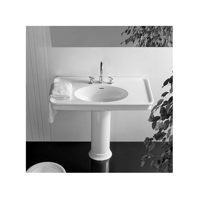 Lavoar suspendat Hatria Dolcevita, 100 cm, portelan sanitar, set fixare inclus, alb [4]