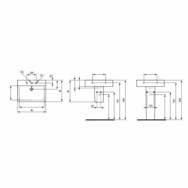 Lavoar suspendat Ideal Standard Connect Cube 60cm [3]