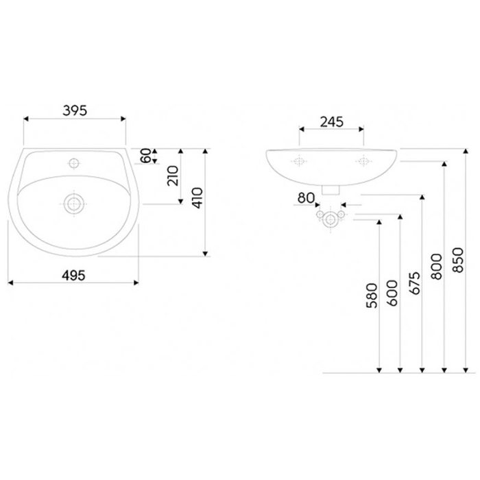 Lavoar suspendat Kolo, Idol, 50 cm, alb [2]