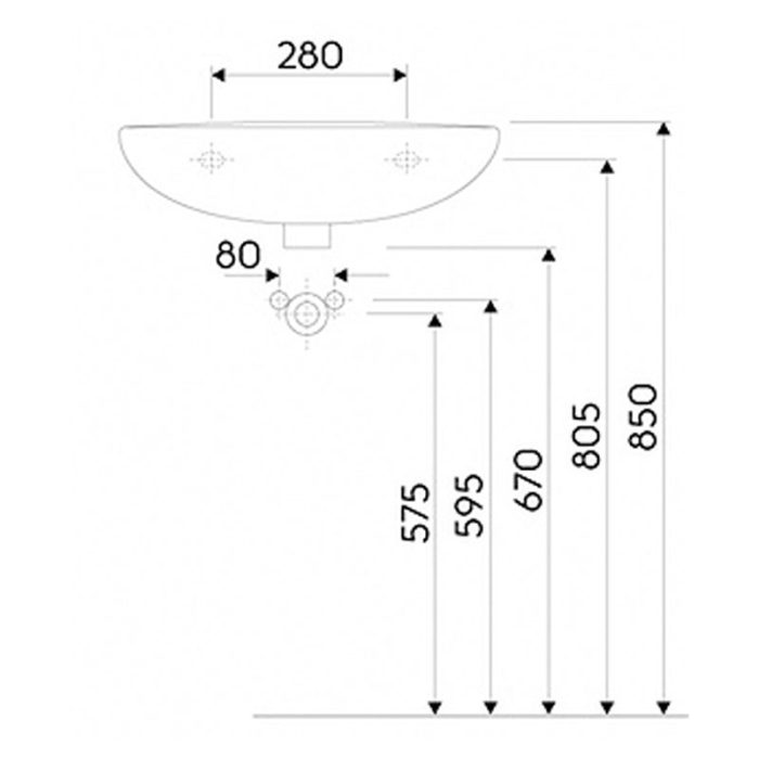 Lavoar suspendat Kolo, Idol, 55 cm, alb [3]