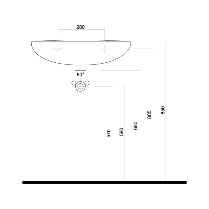 Lavoar suspendat, Kolo, Idol, 60 cm, alb [3]