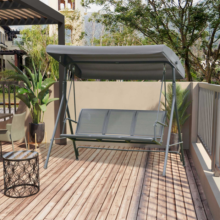  leagan 3 locuri, cu acoperis, 178x111x155cm gri [2]